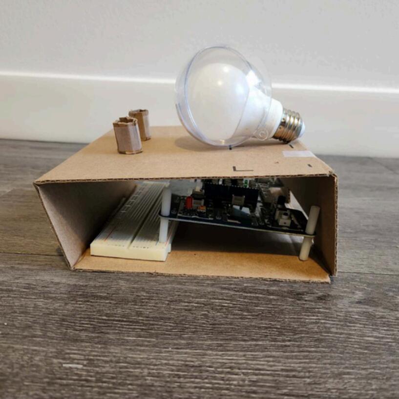 Initial prototype. Utilises Draft 2 (with open sides to reveal internal structure and facilitate debugging).